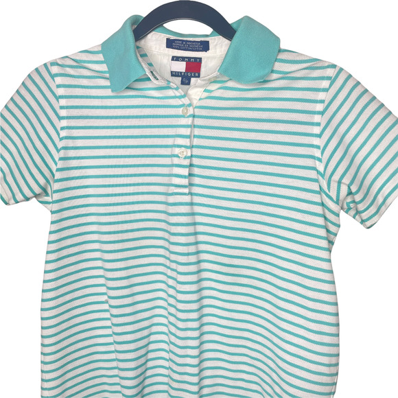 Tommy Hilfiger Tops - Tommy Hilfiger Vintage Women's Teal White Golf Polo Shirt Women's Size Small
